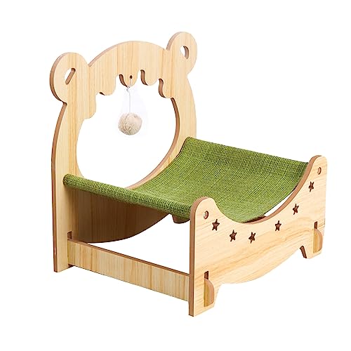 Tissting Katzenbett Mehrzweck Alle Jahreszeiten Universal Hanging Cat Cots Möbel Haustierbett Welpe Bett Design großer Holzhölzern Haustierbett für Innenräume (L 60x80x6,5cm) von Tissting