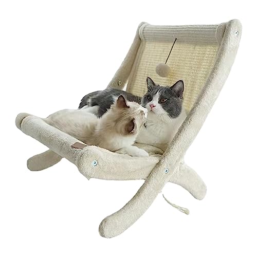 Tissting Sisal-Katzenstuhlbett, Kätzchen-Hängemattenbett, Sofa-Form, Katzenkratzer, Sisal-Lounge-Bettstuhl für drinnen, Katzen, Kätzchen, Welpen von Tissting