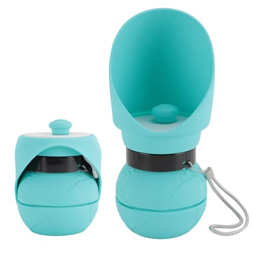 Tragbare Wasserflasche für Hunde, Silikon Faltbare Haustier Wassernapf, Wasserspender für Welpen, Haustier Zusammenklappbar Reise Drink Dispenser für Outdoor Spaziergänge, Wandern (Blue) von Tissting