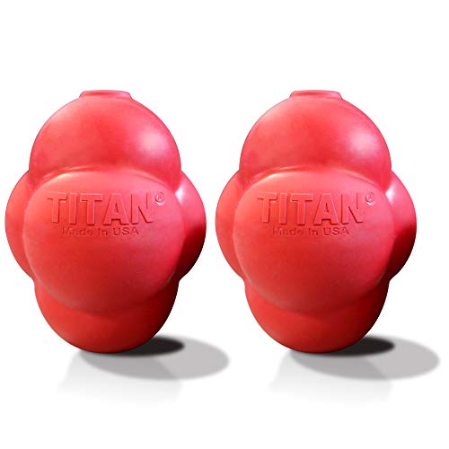 Titan Busy Bounce, Tough Durable Treat Dispensing Dog Toy with Unpredictable Bounce – for Large Dogs, 30 – 65+ Pounds - Made in USA (2-Pack), Large(2-Pack) von Titan