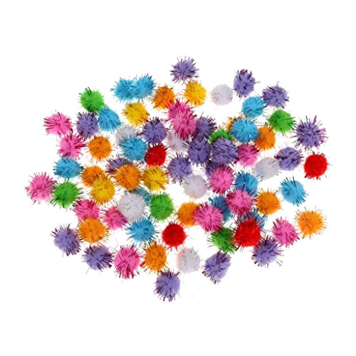 Tiuimk Bunte Pompon-Bälle – Packung mit 100 verschiedenen Farben, 1,5 cm – Filz und Polystyrol – Bastelbedarf von Tiuimk