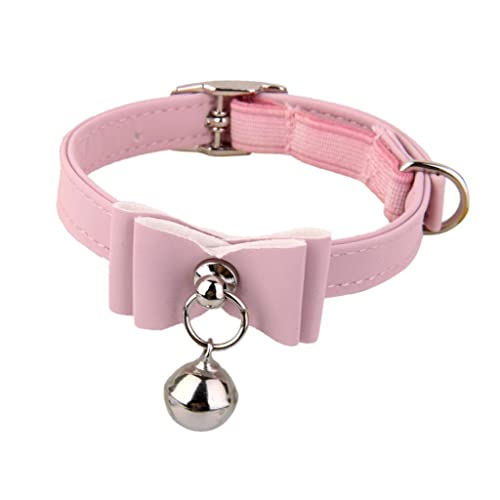 Tiuimk Katzenhalsband mit Glöckchen aus Samt, verstellbar und langlebig, geeignet für Katzen, Kätzchen und kleine Rassen, Rosa von Tiuimk