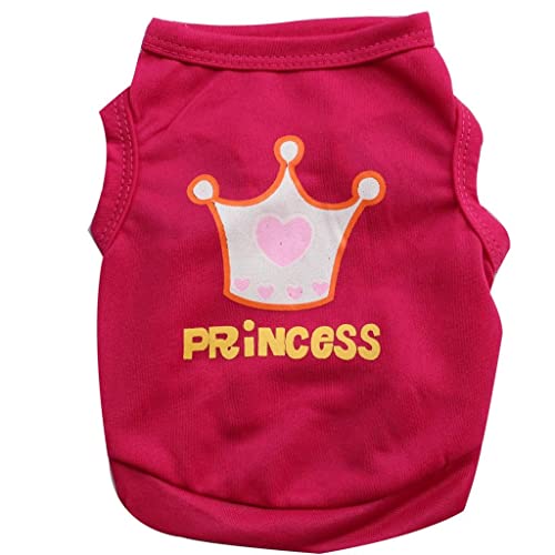 Tiuimk Summer Red Princess Crown Pattern Weste Hund Kleidung - XS Größe, Casual Style von Tiuimk