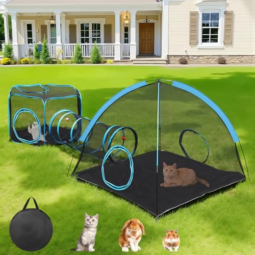 Tivray Outdoor Katzengehege, 3-in-1 Catio mit Tunnel für draußen und drinnen, Tragbares Katzenzelt mit Aufbewahrungstasche für Katzen und Kleintiere Tivray Outdoor Katzengehege, 3-in-1 Catio mit Tunnel für draußen und drinnen, Tragbares Katzenzelt mit Aufbewahrungstasche für Katzen und Kleintiere von Tivray