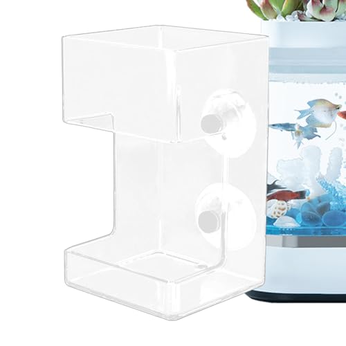 Tktouci Fischfutterrohr - Betta Fischfutterhaus | Aquarium-Futterstation | -Futterstation | Saugnapf Betta Feeder Futterspender, Futterschale, Transparente Futtermittel von Tktouci