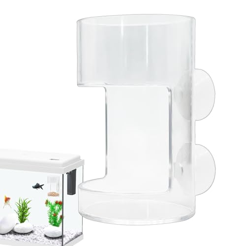 Tktouci Fischfutterrohr - Betta Fischfutterhaus | Aquarium-Futterstation | -Futterstation | Saugnapf Betta Feeder Futterspender, Futterschale, Transparente Futtermittel von Tktouci