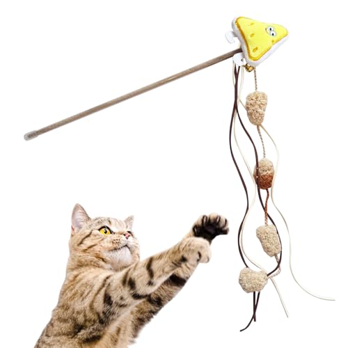 Tktouci Katzenangel,Haustierspielzeug in Form von Futter - Interaktive Angel Mit Glöckchen Zur Jagdsimulation Für Bewegung Und Beschäftigung Tktouci Katzenangel,Haustierspielzeug in Form von Futter - Interaktive Angel Mit Glöckchen Zur Jagdsimulation Für Bewegung Und Beschäftigung von Tktouci