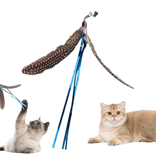 Tktouci Katzenfeder Spielzeug - Interaktives Katzenangel Spiel - Natürliches Windrad Mit Rotations Effekt, Jagdgefährte Für Kleine Mittelgroße Und Große Katzenrassen Tktouci Katzenfeder Spielzeug - Interaktives Katzenangel Spiel - Natürliches Windrad Mit Rotations Effekt, Jagdgefährte Für Kleine Mittelgroße Und Große Katzenrassen von Tktouci