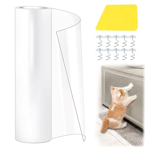 Tkxjry 5m x 30cm Extra Lang Katzen Kratzschutz, Kratzschutz Sofa Katze Tape, Anti Kratz Folie Selbstklebend, Sofa Transparent Kratzschutz, für Möbel Couch Tür Wand Kratzabwehr von Katzen Hunde von Tkxjry