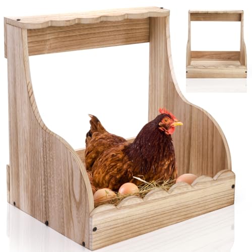 Tlence Einzelfach Hühner Nistkasten 14,5 x 13,75 x 13 Zoll Holz Huhn Lege Eier Box Groß Heavy Duty Hühnerstall Nest Box Zubehör für Enten Vögel Geflügel Einfache Montage von Tlence