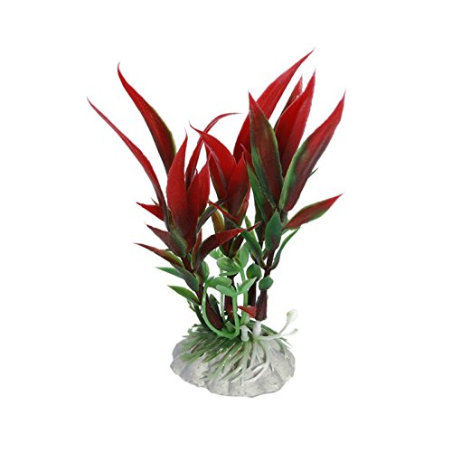 Tlily 10x rot Mixed Kunststoff Pflanze Aquarium Gras Landschaft Dekoration von Tlily