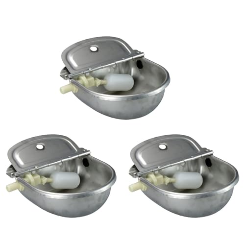 Tlilyy 3 x 4L 304 Edelstahl Wassertrog Schüssel Pferde Ziegen Schaf Schwein Float Bowl Automatische Tränke Trinkschale Rinder von Tlilyy