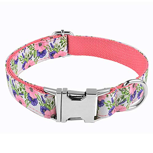 Hundeleine Verstellbares Nylon Cooles Hundehalsband geschnitzter Name Telefon Blau Pitbull Personalisierte Hundehalsbänder Hundezubehör Tag-Pink_Collar_L von Tlwrnop