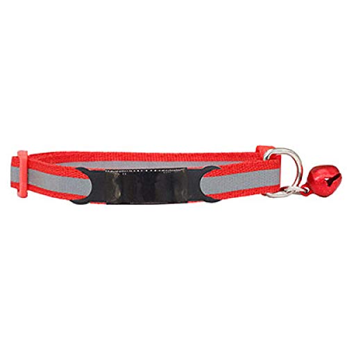 Nylonhalsband Benutzerdefinierte Personalisierte ID Gravur Katze Kleiner Hund Nettes Nylon Einstellbar für Welpenkätzchen Halskette-D-Red_Black_7-12_inch von Tlwrnop