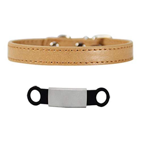 Personalisierte ID Gravur Hundehalsband Sicherheit Breakaway Kleiner Hund Cute Pu Einstellbar für Welpen Kätzchen Halskette-Splitter_Brown_S von Tlwrnop