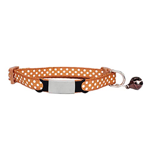 Punktdruck Nylonhalsband Benutzerdefinierte Personalisierte ID Gravur Katze Kleiner Hund Süßes Nylon Einstellbar für Welpenkätzchen Halskette-Dot-Brown_Sliver_7-12_inch von Tlwrnop