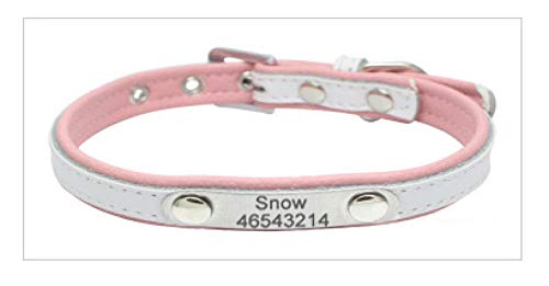 Tlwrnop Gravur Pu Leder Verstellbare Halskette Nieten Pet Dog Cat Collars Pfoten geschnittene Welpenhalsbänder-White_XL von Tlwrnop