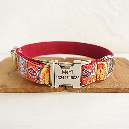 Tlwrnop Hundehalsband aus Polyestergewebe mit eingravierter personalisierter Schnalle -Engraved_XL von Tlwrnop