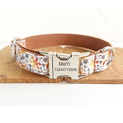 Tlwrnop Hundehalsband aus Polyestergewebe mit gravierter personalisierter Schnalle -Engraved_M von Tlwrnop