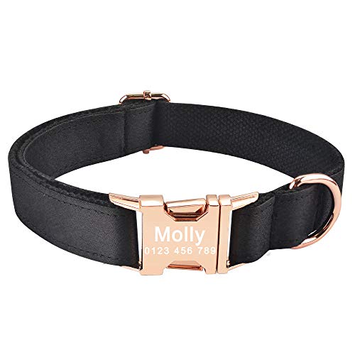 Tlwrnop Hundehalsband verstellbar personalisiert langlebig Nylon graviert ID Name Junge Mädchen Halsband Perro Chihuahua Nylon Halskette Welpe-034_S_ 26-40_cm von Tlwrnop