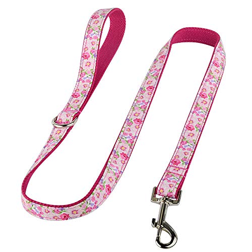 Tlwrnop Hundeleine Benutzerdefinierte Hundehalsbänder Nylon Personalisierte Hundemarke Halsband Blei für kleine mittelgroße Hunde Leine und Halsband Set-Pink_Leash_L__ von Tlwrnop