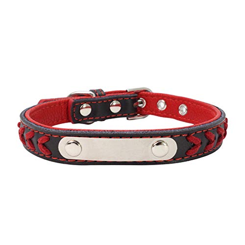 Tlwrnop Katzenhalsband für kleine Hunde Leder Katzenwelpen Halsbänder Tierbedarf Produkt einstellbar für Kätzchen Haustier Halsbänder -Red_L von Tlwrnop