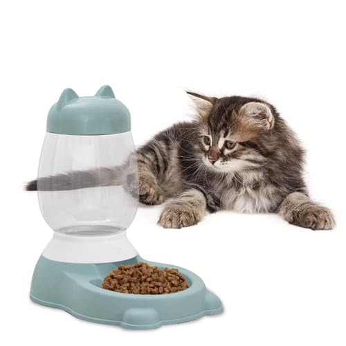 Automatischer Haustier-Futterspender für Katzen und Hunde, 3 Farben, Blau, Beige, Rosa | Feeder für Haustier Auto Wasser Katze Gadgets Feeder Automatische Futterspender für Hunde Katzen, Basic von Tmianya