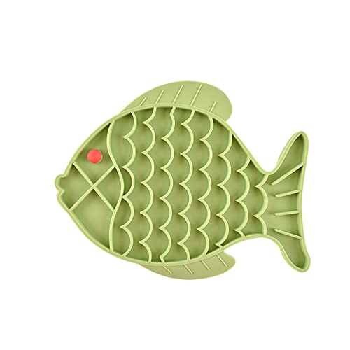 Tmianya Cat Slow Feeder Fish Shaped Cat Leckmatte für Katzen Hunde Angst Cat Puzzle Feeder Cat Bowl Lustige Alternative zu Slow Feeder Cat Bowl Salatschüssel Mangoholz (B, One Size) von Tmianya