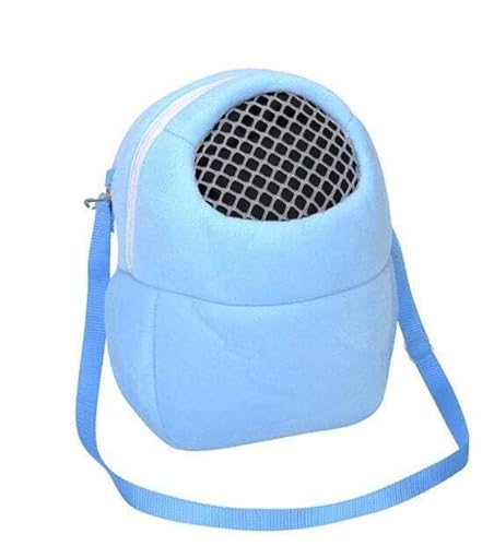 Hamster-Reisetasche, Haustier-Hamster-Taschen, Reisetasche, atmungsaktive kleine Haustiertasche Schultergurt für Igel Hamster Transporttasche Eichhörnchen, Transporttasche Hamster (Blue, 17x14x14) von Tmianya