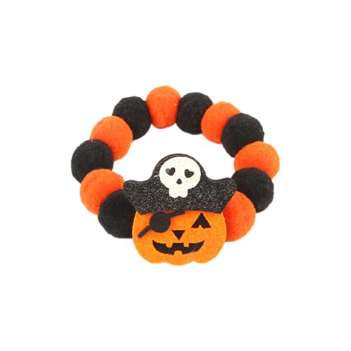 Lustige Halloween-Kürbis-Dekoration für Haustiere Stretchseil für Hunde Haarballen-Halskette Katzenlätzchen Halloween Kürbis-/Fledermaus-Muster für Hunde KatzenHalsband Für Hasen (Light Pink, 25-50CM) von Tmianya