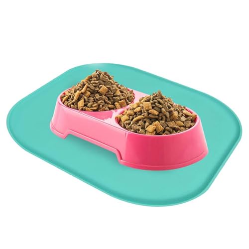 Napfunterlage für Hund - Hundefuttermatte Tischset für Hunde | Non Slip | Natürliche Tierfutter Matte | Mit Erhöhten Kanten, Rutschfest Futtermatte für Hunde Auslaufsicheres Tischset für Hunde (A, 01) von Tmianya