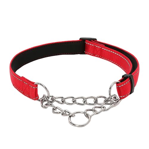 Tmianya Pet Supplies Nylon Reflektierende Trainingshund Begleitende Weiche Hundehalskette P-Kette XQQ0309 (Red, L) von Tmianya