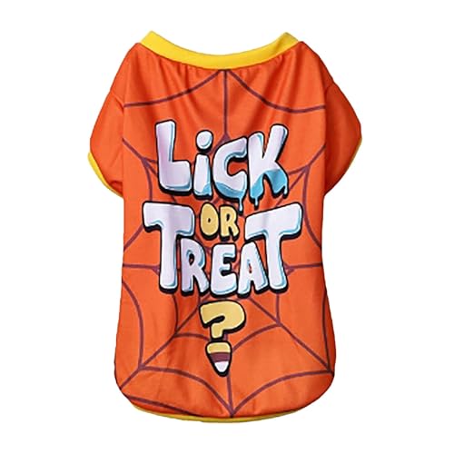 Tmianya Halloween Hundekostüme Katze Teddy Schn.auzer Welpe T-Shirt Halloween Hundekostüme Katze Teddy Schn.auzer Welpe T-Shirt Halloween Hundekostüme Katze Teddy Schn.auzer Welpe T-Shirt (Orange, M) von Tmianya