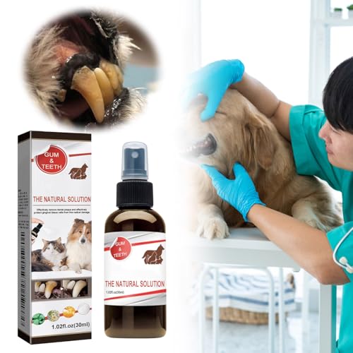 Tmianya Haustier-Zahnreinigungsspray zur Entfernung von Hunden Katzen, zur Fleckenentfernung, zur Mundreinigung bei Mundgeruch, 30 ml Haustier-Zahnreinigungsspray zur Entfernung 939dyhp (Brown, 11cm) von Tmianya