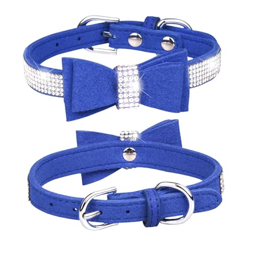 Tmianya Haustierhalsband, glänzende Strasssteine, Hundehalsband, Schleifen, Katzenhalsband 1387Jhir (D, S) von Tmianya