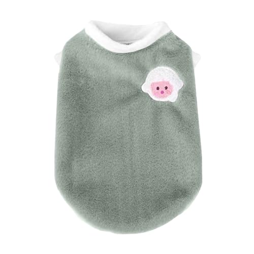 Tmianya Herbst- Winterkleidung für zweibeinige Haustiere, warme, niedliche Plüsch-Haustierkleidung, Katzenkleidung Hundemantel Designer (Green, S) von Tmianya