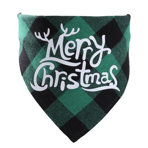 Tmianya Weihnachts-Hunde-Bandana, Urlaub, Kariertes Hunde-Welpen-Bandana, Schal-Kostüm für kleine, mittelgroße und große Hunde XQQ0146 (L, L) von Tmianya