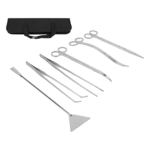 Aquarium Aquascape Tools Kit, 6 in 1 Anti-Rost Aquatic Plant Aquascaping Tool Edelstahl Pinzette Schere Spachtel FüR Aquarienbecken Clean Fish Tank Aquascape Tools Sets von Tnfeeon