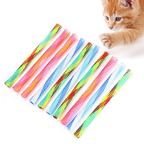 Cat Spring Tube Toy, 10St. Frei Faltbare Springform Mehrfarbiges Cat Bouncing Toy Fun Pet Action Interaktives Spielzeug von Tnfeeon