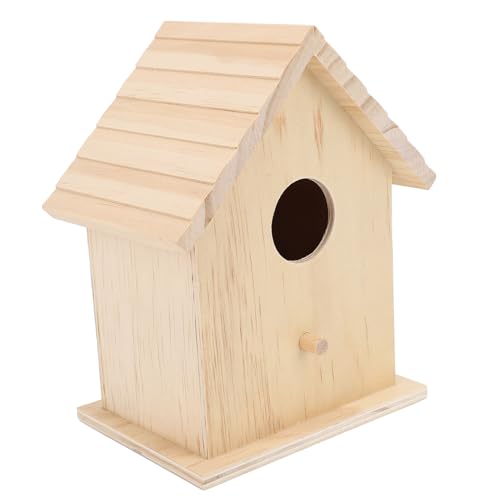 Dekoratives Vogelhaus aus Unlackiertem Holz, Vogelhaus, Nistkasten Zum Ausruhen und Entspannen von Haustieren von Tnfeeon