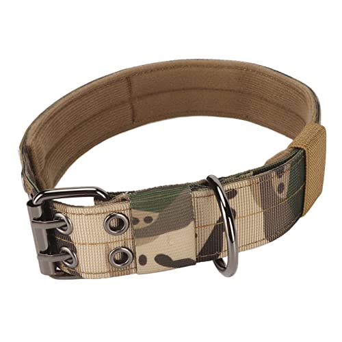 Tnfeeon Hundehalsband, Zweireihig, Metallschnallen, Veränderbares, Leichtes Hundehalsband mit D-Ring-Schnalle für Mittelgroße und Große Hunde, Camouflage (M) von Tnfeeon