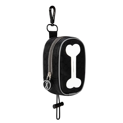 Hundekotbeutelhalter für die Leine, Hundekotbeutelspender, Langlebiger Kotbeutelhalter für Leinen, Hundekotbeutelhalter (BLACK) von Tnfeeon