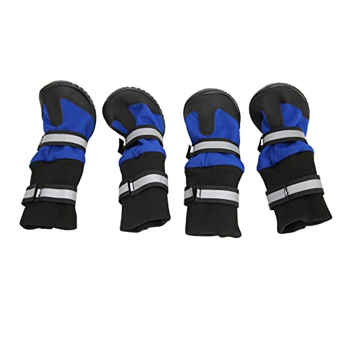 Tnfeeon 4 Stück Hundestiefel, Schneestiefel für Hunde mit Wasserdichten, Rutschfesten Sohlen und Reflektierenden Riemen für Drinnen und Draußen (XL) von Tnfeeon