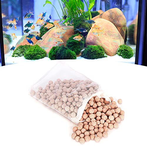 Tnfeeon Aquarium Fish Hollow Filter Quartz Sphere Bio -Medienzubehör für Filtration Keramikfilterkugeln mit Feinen Netzbeuteln Wasserreinigung von Tnfeeon