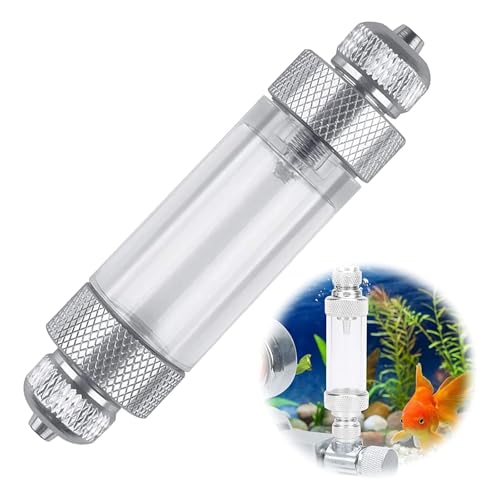 Tnfeeon Aquarium Wasserpflanze CO2 Blasenzähler Doppelkopf Aluminiumlegierung Aquarium Diffusor Regler für Kohlendioxidmessung (Doppelkopf-Blasenschreiber) von Tnfeeon