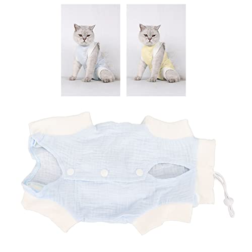 Tnfeeon Cat Recovery Suit Hundekleidung Atmungsaktiv Verhindert Lecken Wundschutz Katze Postoperativer Anzug für Hunde Katzen (Blau) von Tnfeeon