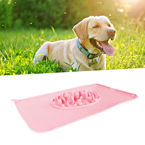 Tnfeeon Hunde-Silikon-Langsamfutter-Matte, Hunde-Leckpad, Angstlinderung, Futtermatte, Fördert die Verdauung, rutschfest, Verschüttungsschutz, wasserdichte Pet Slow Feeder-Schüssel für zu (Rosa) von Tnfeeon