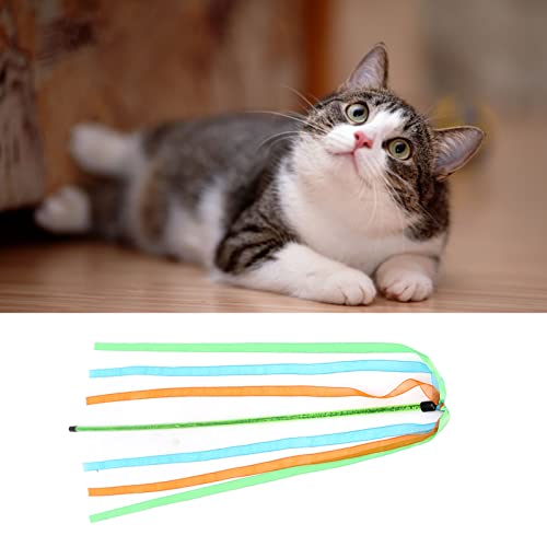 Tnfeeon Katzen-Zauberstab-Spielzeug, Interaktiver Katzenzauberer, Weiche Bunte Schnüre, Langeweile, Kätzchen, Teaser-Stick für Drinnen und Draußen von Tnfeeon