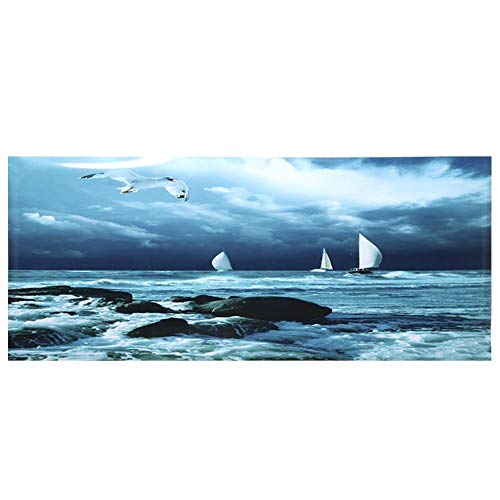 Tnfeeon Sea Boat Sail Aquarium Hintergrund, PVC Kleber doppelseitige Poster Aufkleber Aquarium Dekoration(122x50cm) von Tnfeeon