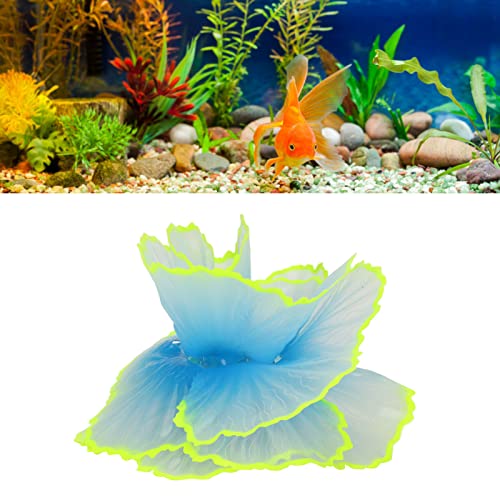 Tnfeeon Silikon-Aquarium-Dekorationen, Pflanzen mit Simulation, Silikonkoralle, Künstliche Hornkoralle, Seeanemone für Aquarium-Verzierung (Blau) von Tnfeeon